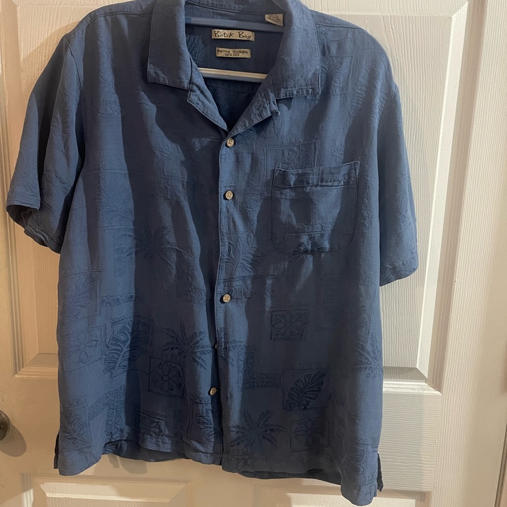 Relaxed Fit Blue Button-Down Shirt - Picture 2 of 7